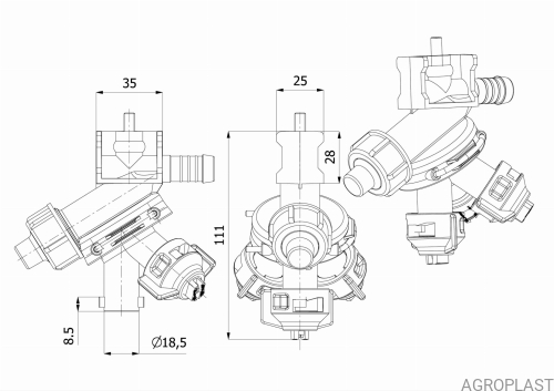 Głowica AP0-100/G08/K PRO (Standard Arag)