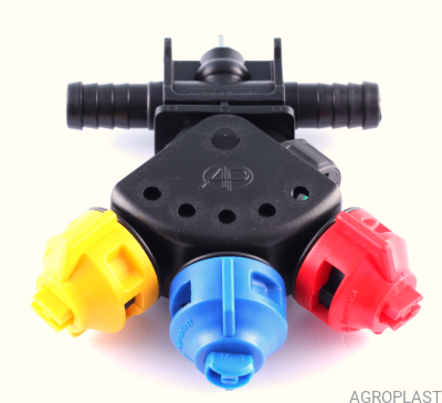 3-way pendulum nozzle holder (double hose connector, Arag-system)