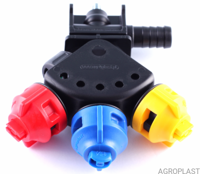 3-way pendulum nozzle holder (single hose connector, Arag-system)